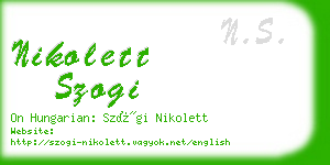 nikolett szogi business card